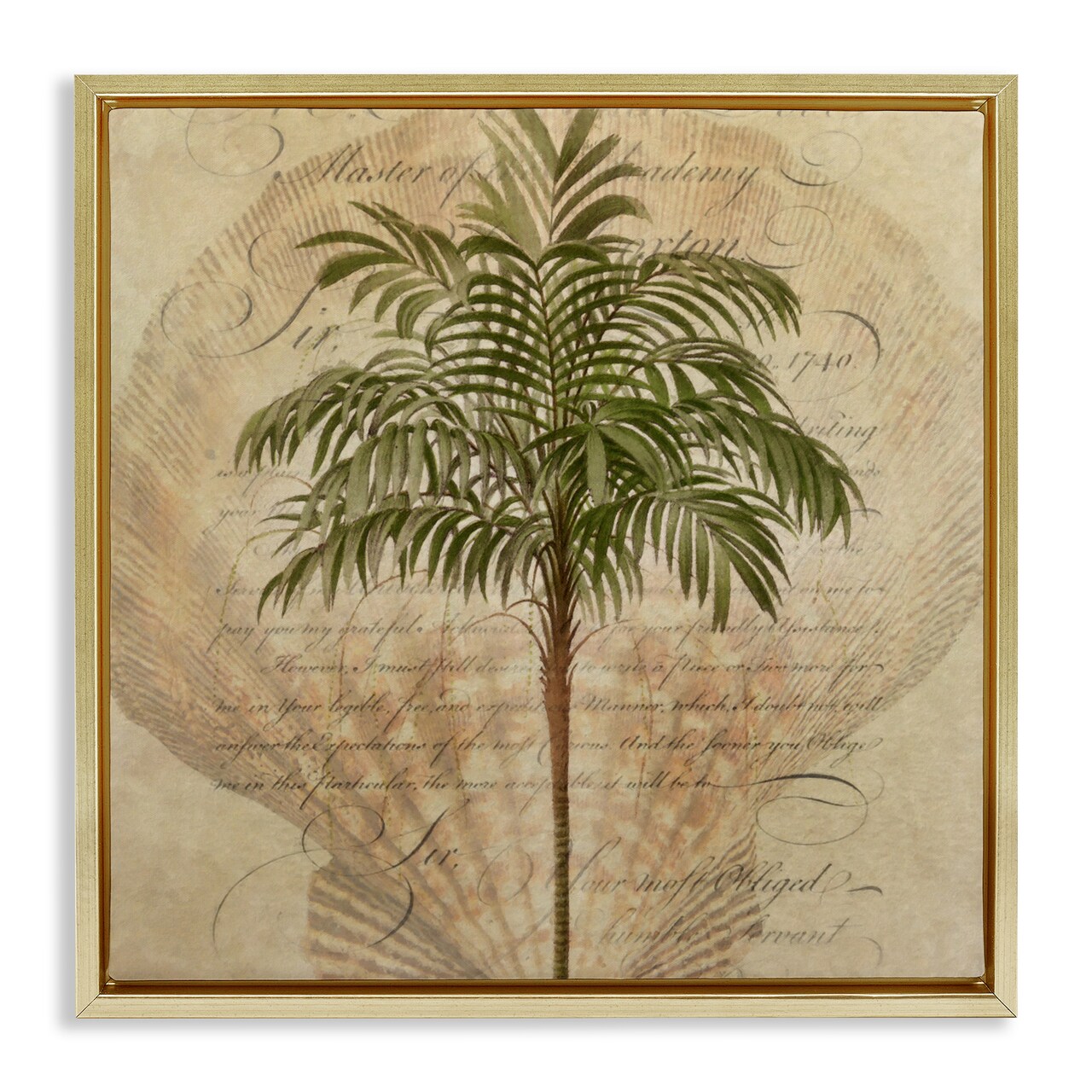 Stupell Industries Subdued Tropics Palm Floating Frame, design by Steve Hunziker